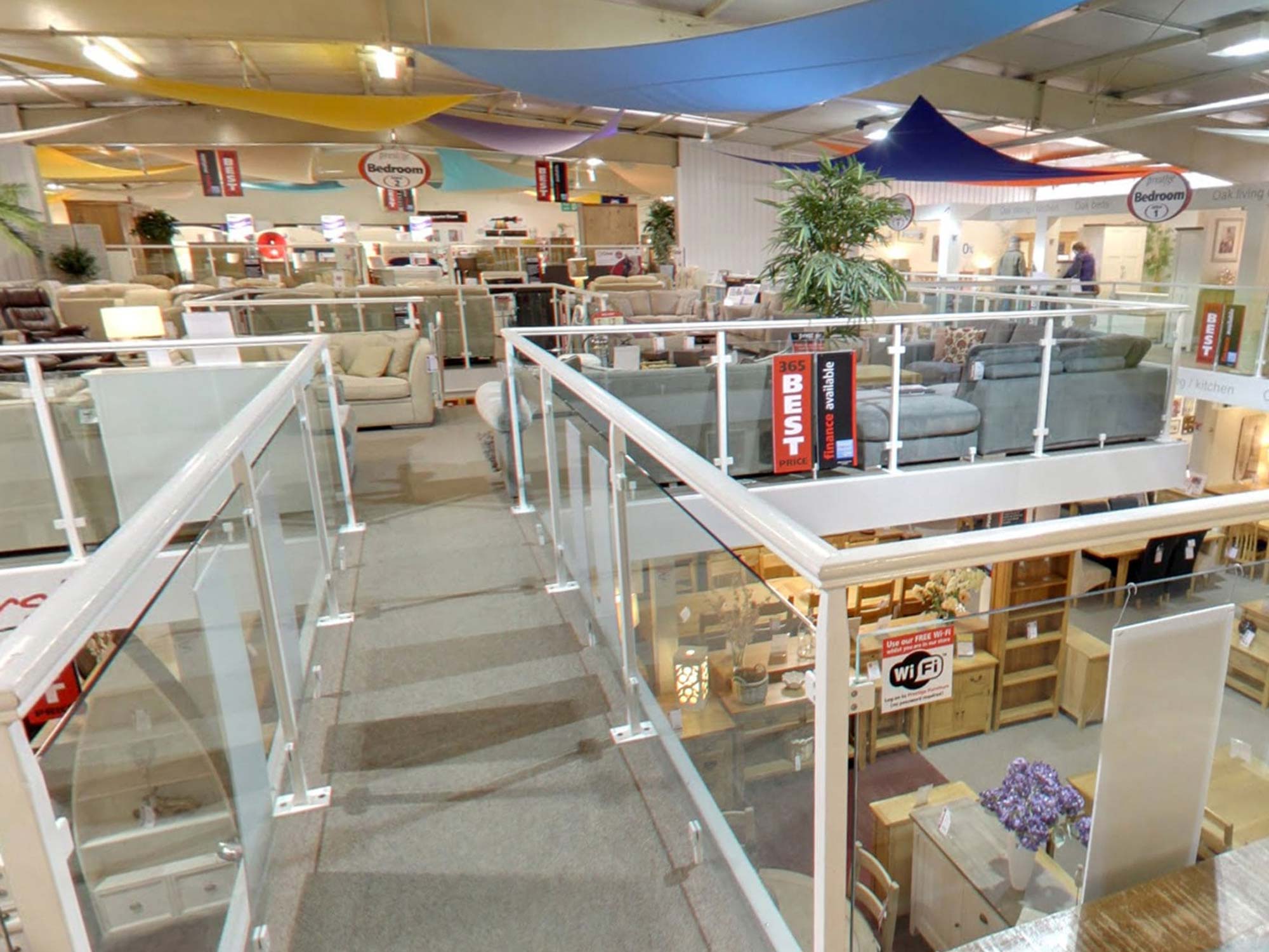 interior of a furniture store upon a mezzanine floor interior of a furniture store upon a mezzanine floor