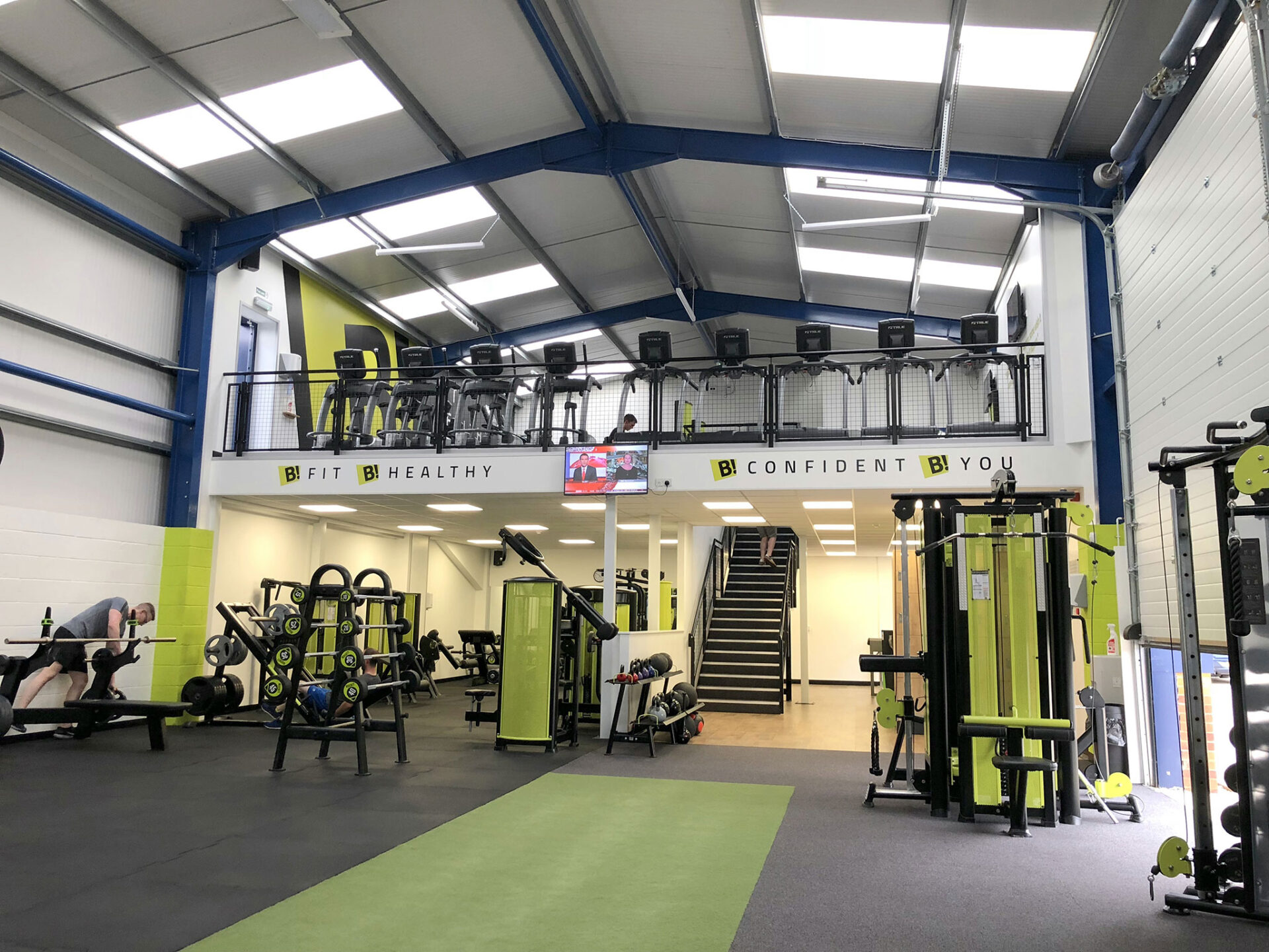 gym mezzanine floor in Exeter, Devon mezzanine floors in Slough installed for a gym