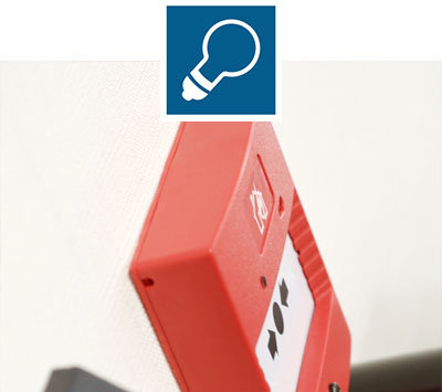 fire alarm with icon fire alarm with icon