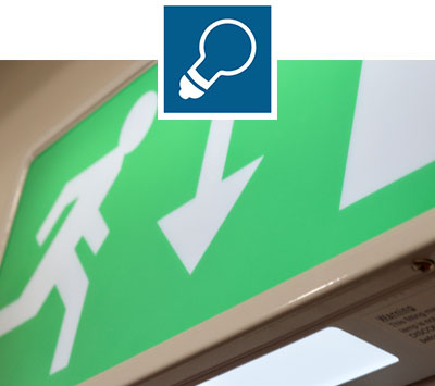 lighting-anf-installation Fire escape route sign