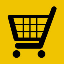 yellow trolley icon for products