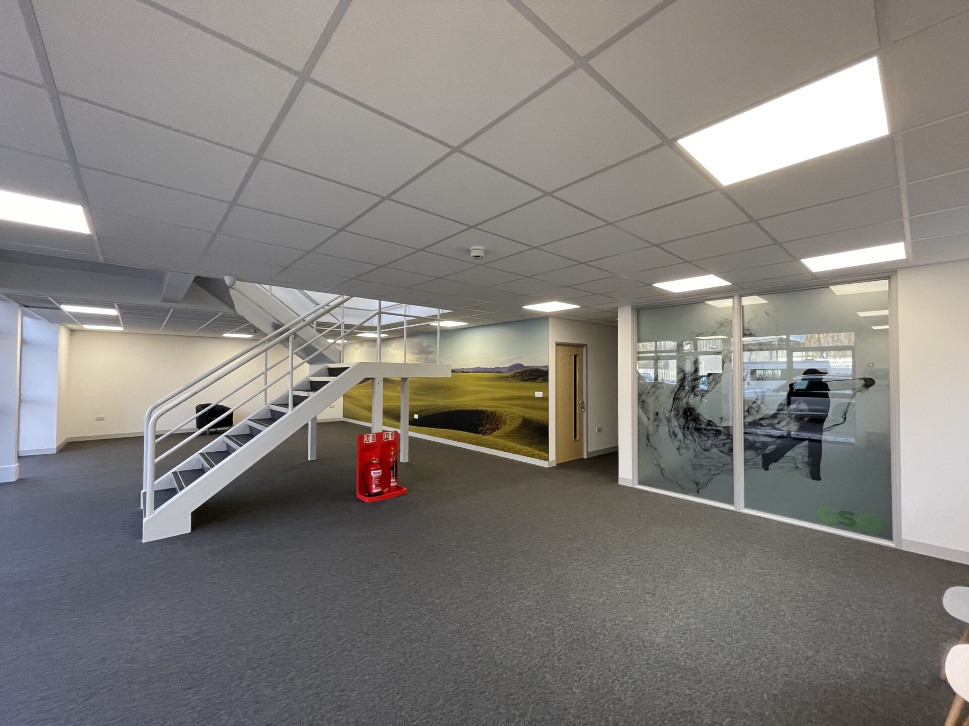metal stairs leading up to mezzanine floor mezzanine flooring installed by Western Industrial