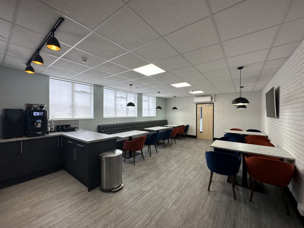 modern cafeteria with comfortable seating