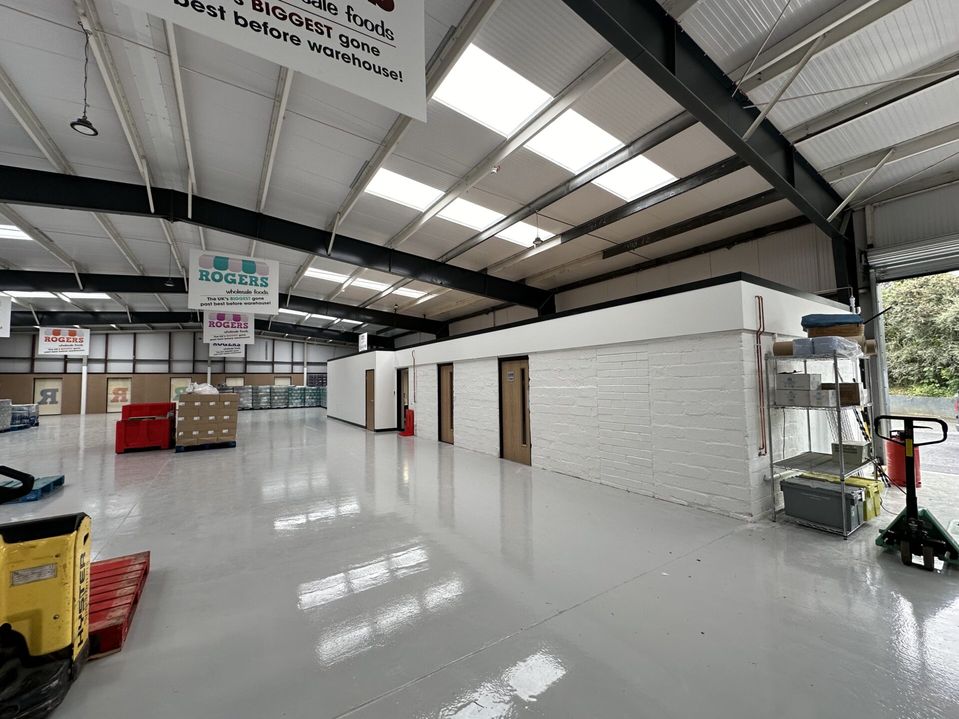walled area within warehouse