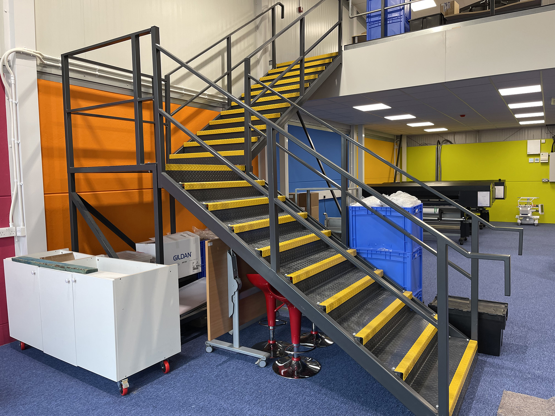 Funky label mezzanine in Taunton 4 Mezzanine Stairs in Taunton
